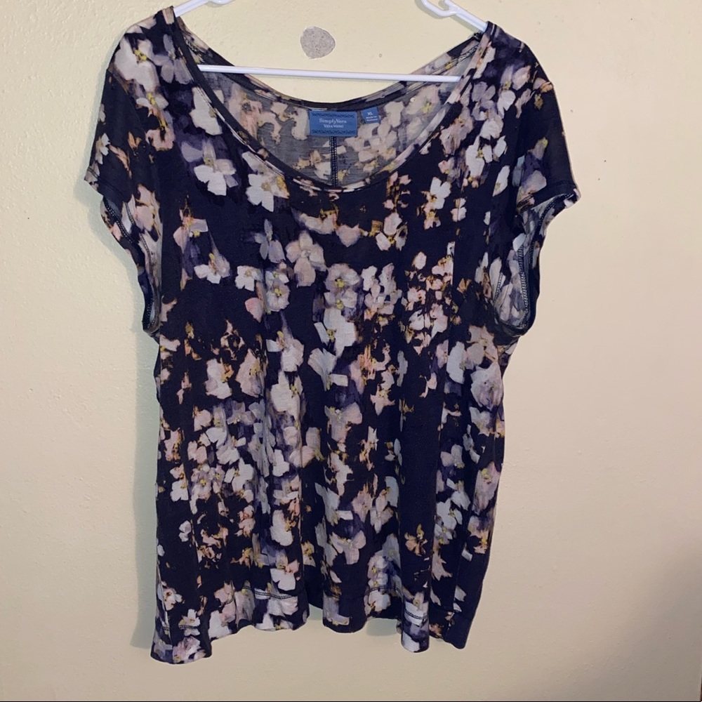 Blue blouse with white flower print